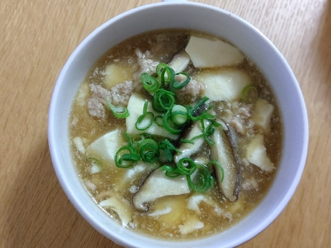 鶏そぼろのトロトロ豆腐スープ